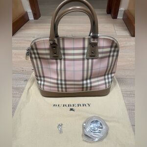 Burberry Nova Pink and Tan Checkered bag